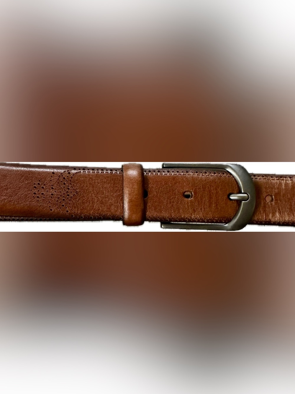 Jos. A. Bank Tan Genuine Leather Belt with Silver Buckle - Size 32/30 - Picture 2 of 6
